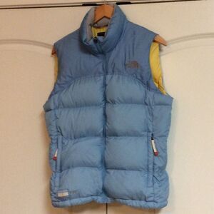 VTG Y2k North Face Down Vest Rare Blue Yellow 700 Fill Summits Project Puffer M